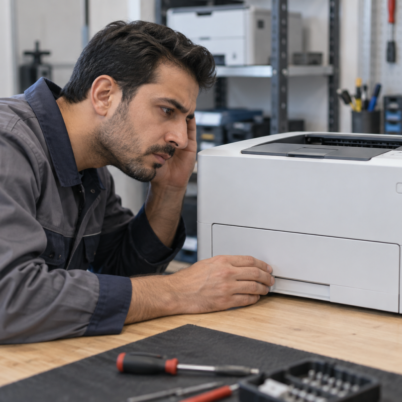 صدای غیرعادی پرینتر و بررسی ایمن سینی کاغذ