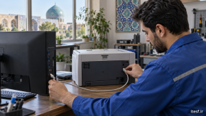 قطع و وصل شدن پرینتر USB؛ بررسی کابل و پورت در میز تعمیر